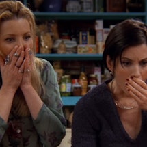 Lisa Kudrow and Courteney Cox as Phoebe Buffay and Monica Geller in 'Friends.'