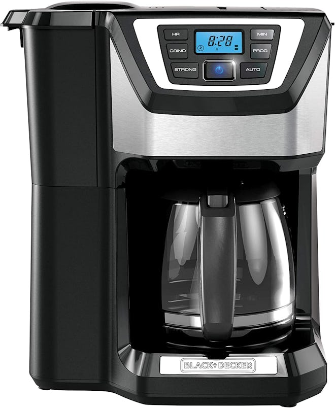 This Coffee maker with built-in grinder is budget-friendly and has a blade grinder.