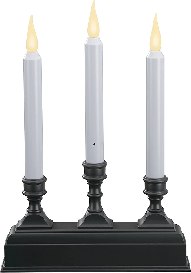 These window candles feature an elegant candelabra style.