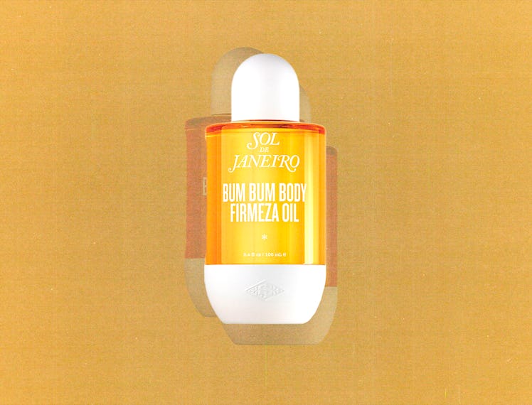 A bottle of bum bum body oil