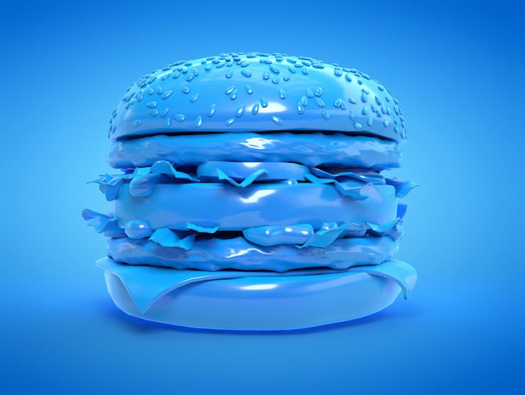 blue hamburger