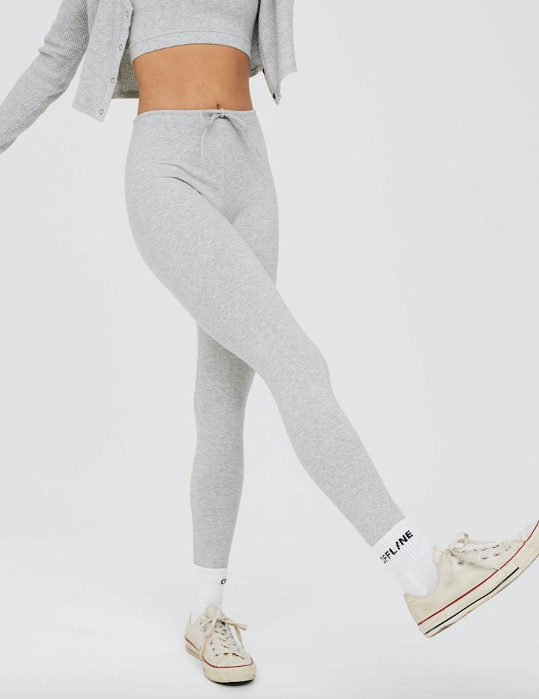 OFFLINE by Aerie Marled Gray Leggings Size S - 56% off