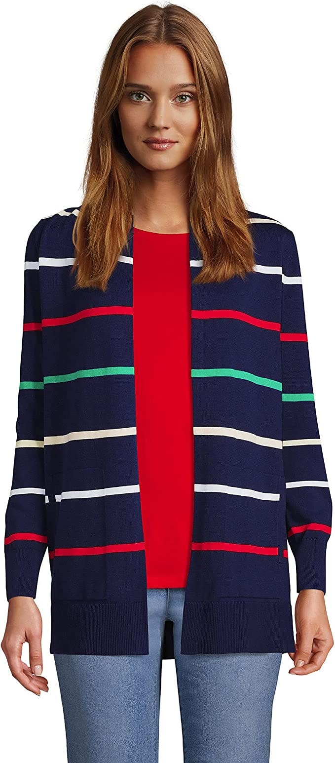 Lands' End Open Long Cardigan Sweater
