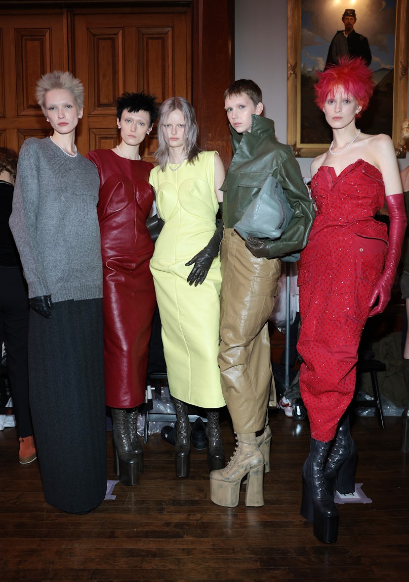 Models backstage at Marc Jacobs