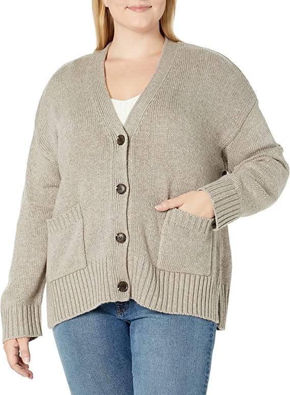 The Drop Brigitte Chunky Ribbed Cardigan