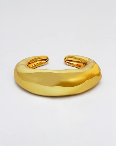 Large Molten Hinged Cuff- Gold
