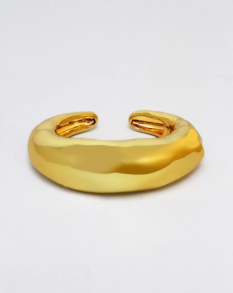 Large Molten Hinged Cuff- Gold