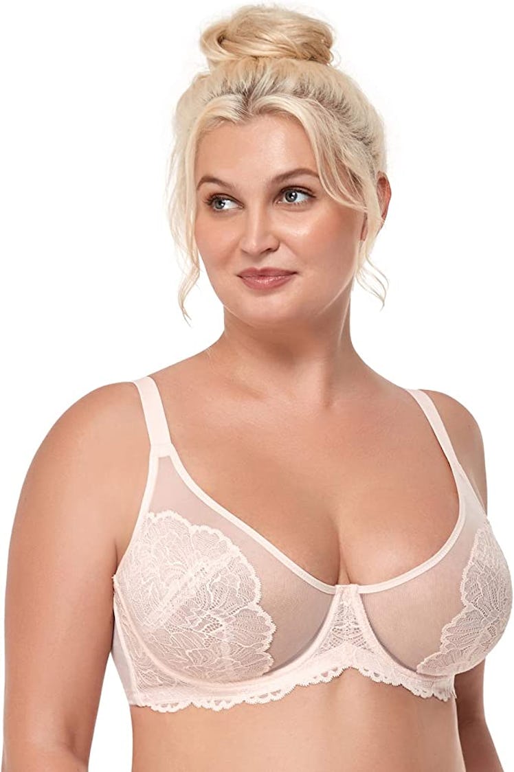 HSIA Unlined Minimizer Lace Bra