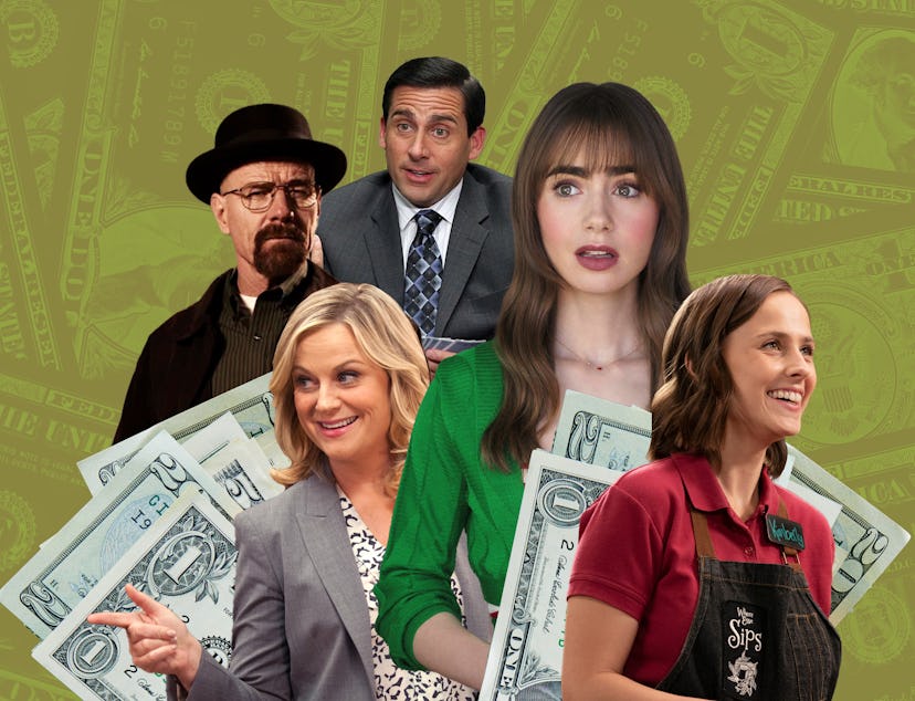Emily from 'Emily in Paris,' Michael Scott from 'The Office,' and more TV characters.