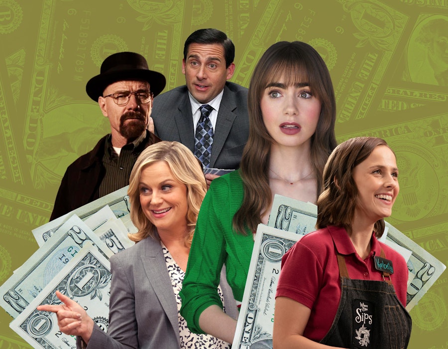Emily from 'Emily in Paris,' Michael Scott from 'The Office,' and more TV characters.