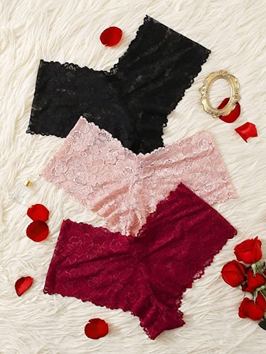Verdusa Floral Lace Underwear Briefs Set (3-Pack)