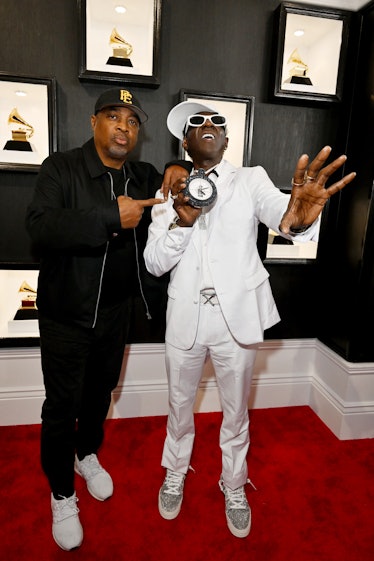 Chuck D and Flavor Flav attend the 65th GRAMMY Awards on February 05, 2023 in Los Angeles, Californi...