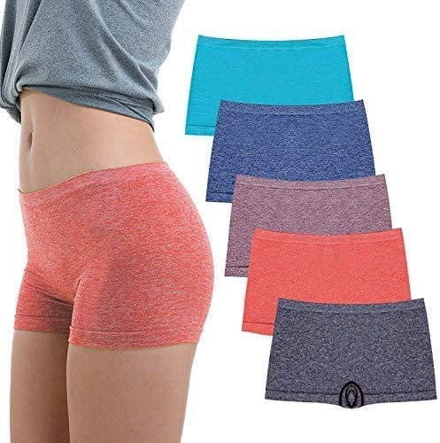 R RUXIA Seamless Boyshort Panties (5-Pack)