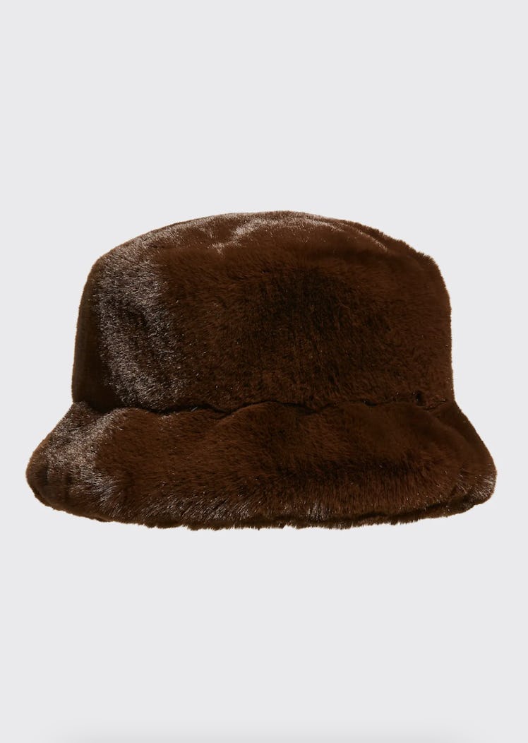 Surell Accessories Faux-Fur Cloche Hat