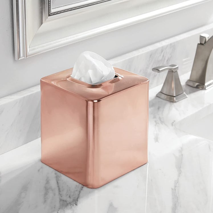 mDesign Metal Tissue Box Cover