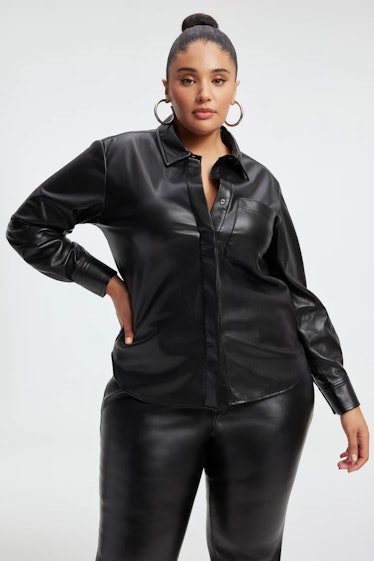 Faux Leather Unisex Shirt