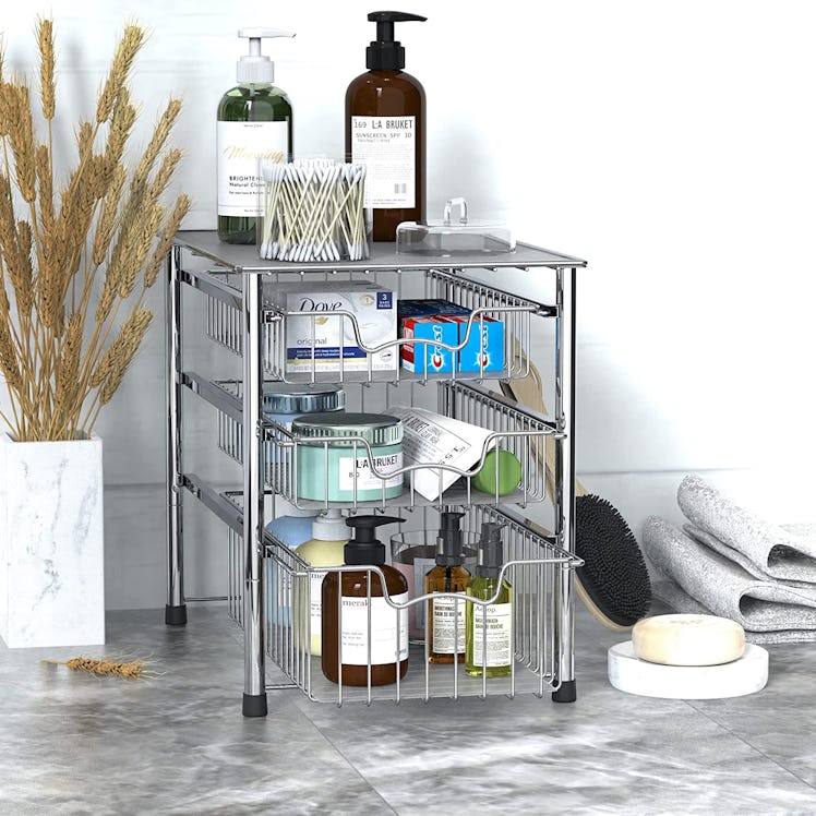 Simple Houseware 3-Tier Sliding Basket Organizer
