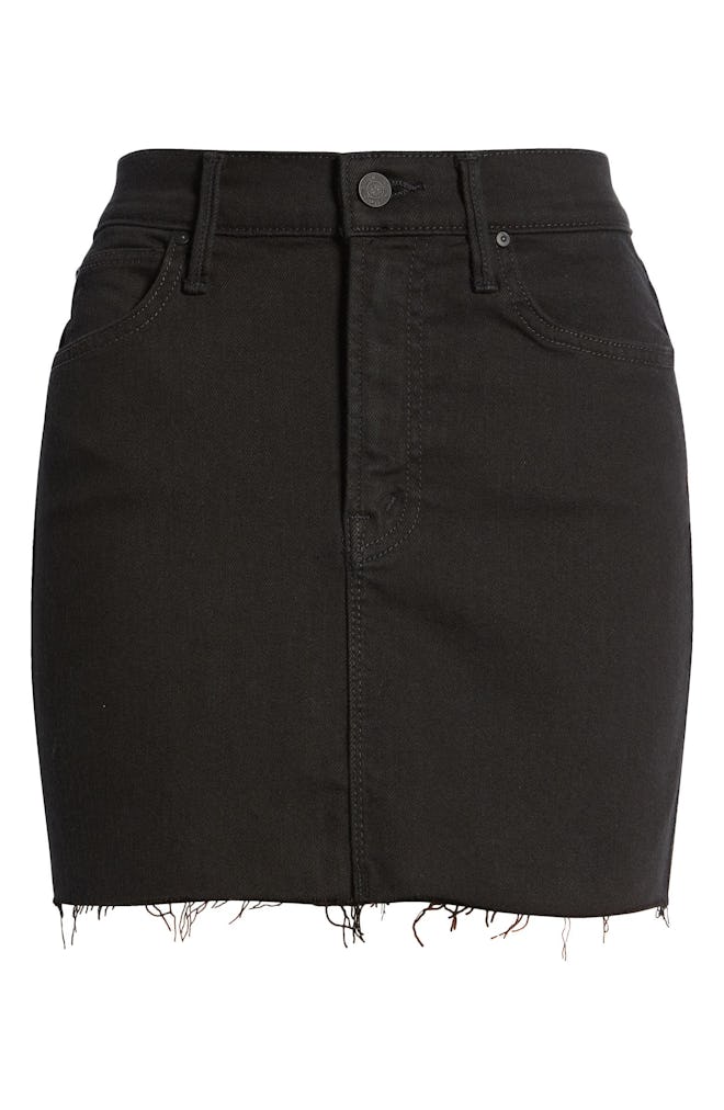 Smokin' High Waist Raw Hem Denim Miniskirt