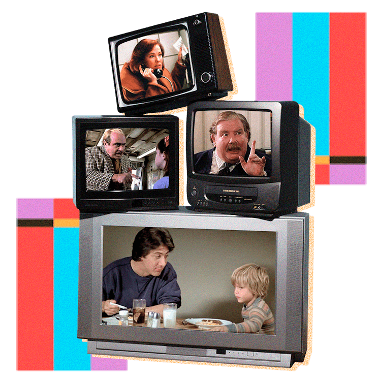 Tv's stacked on top of each other with 10 movies that teach awful lessons about discipline and child...