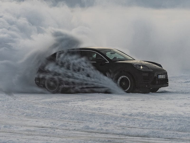 Porsche SUV in the snow