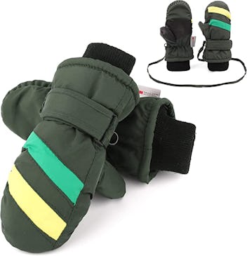 green toddler mittens 