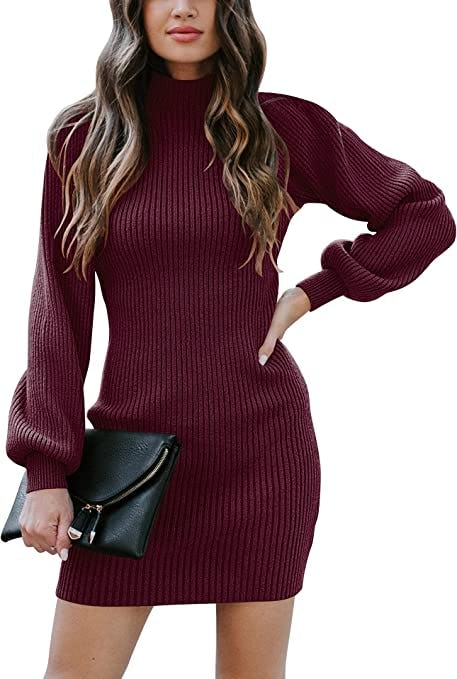 ANRABESS Turtleneck Sweater Dress