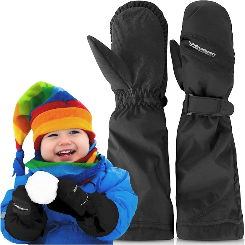 black waterproof mittens