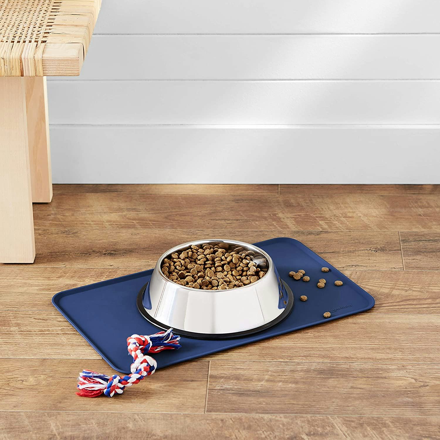 Amazon Basics Waterproof Anti-Slip Pet Food and Water Bowl Mat