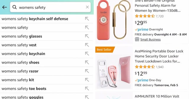 TikTok user Kim Senser showed the glaring gender safety gap with a simple Amazon search in a viral T...