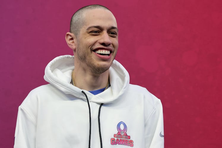 Pete Davidson bald at NFC's 35-33 victory over the AFC in the 2023 NFL Pro Bowl Games.