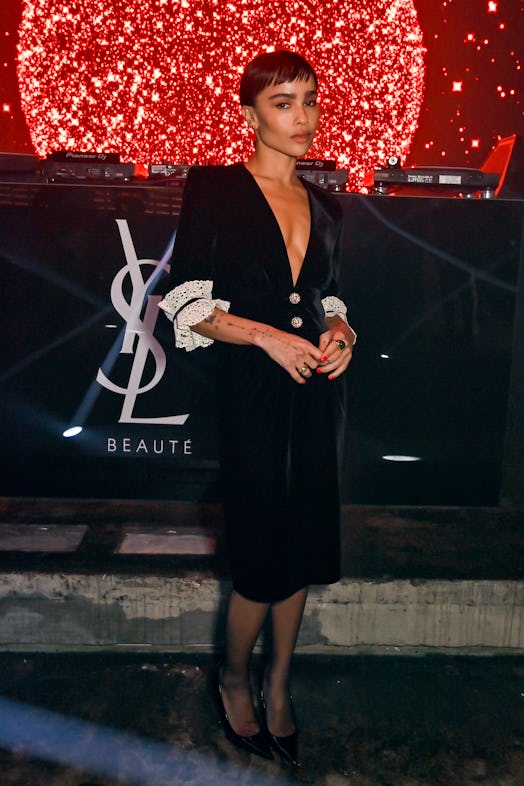 Zoë Kravitz attends the YSL Beauté - Black Opium Event on February 7, 2023 in London, England. 