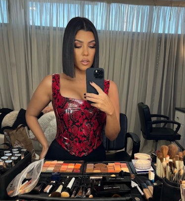 Kourtney Kardashian corset mirror selfie