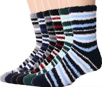 EBMORE Non-Slip Fuzzy Socks (6-Pair Set)