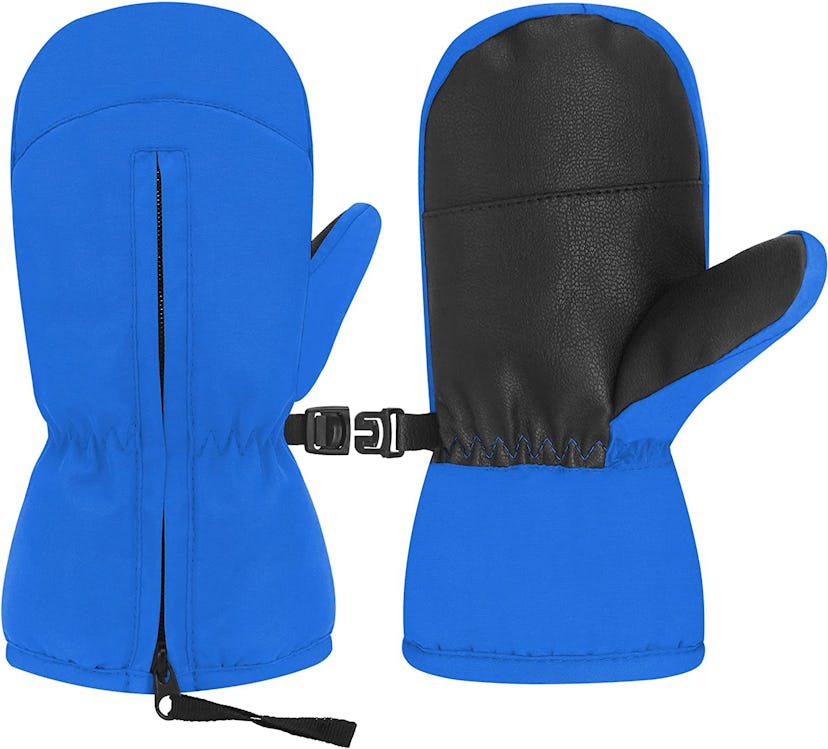 blue zip-on mittens