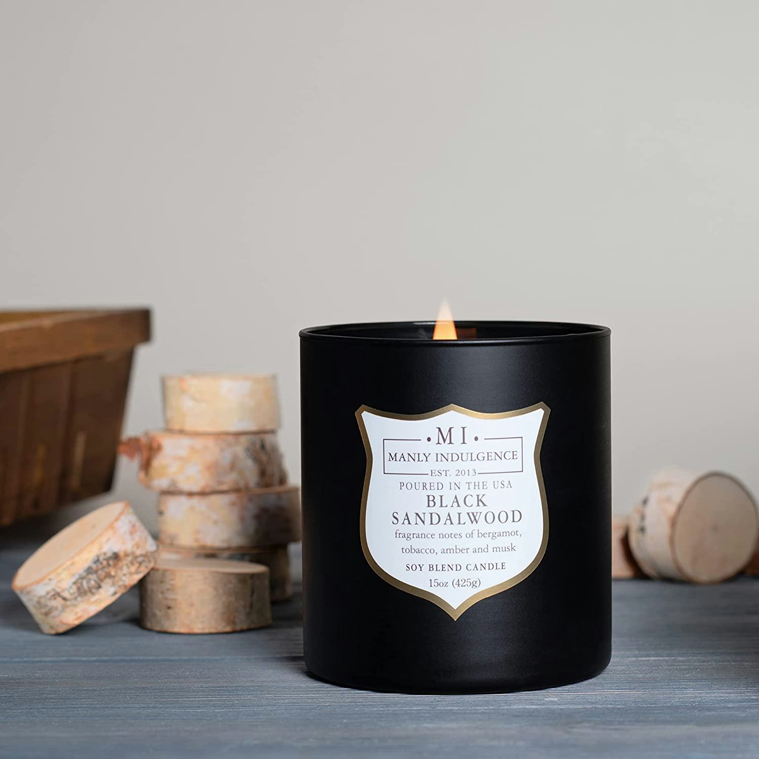 Manly Indulgence Black Sandalwood Candle, 15 Oz.