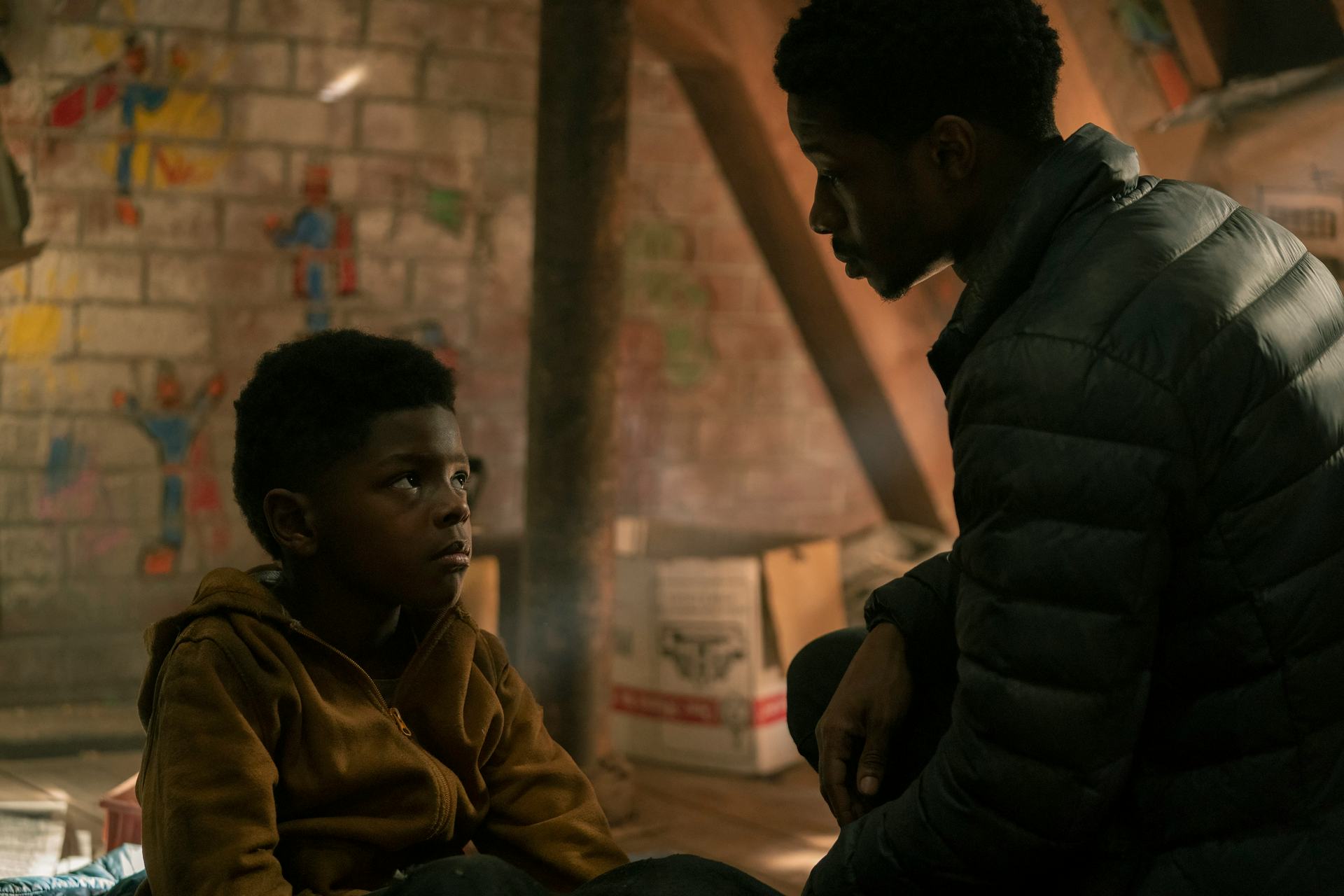 Keivonn Woodard as Sam and Lamar Johnson as Henry in &lsquo;The Last of Us&rsquo; Episode 5, via HBO&rsquo;s press sit&hellip;