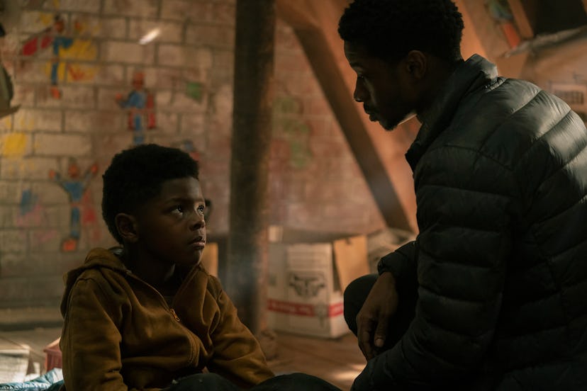 Keivonn Woodard as Sam and Lamar Johnson as Henry in ‘The Last of Us’ Episode 5, via HBO’s press sit…
