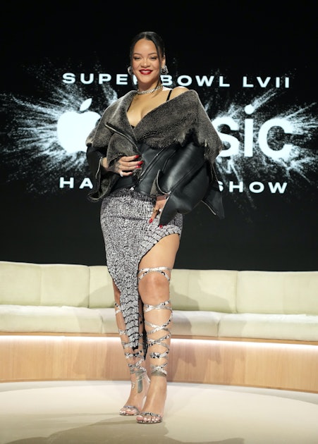 Thegenuineleather Rihanna Halftime Show 2023 Fur Leather Jacket 