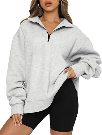Trendy Queen Oversized Half Zip Pullover