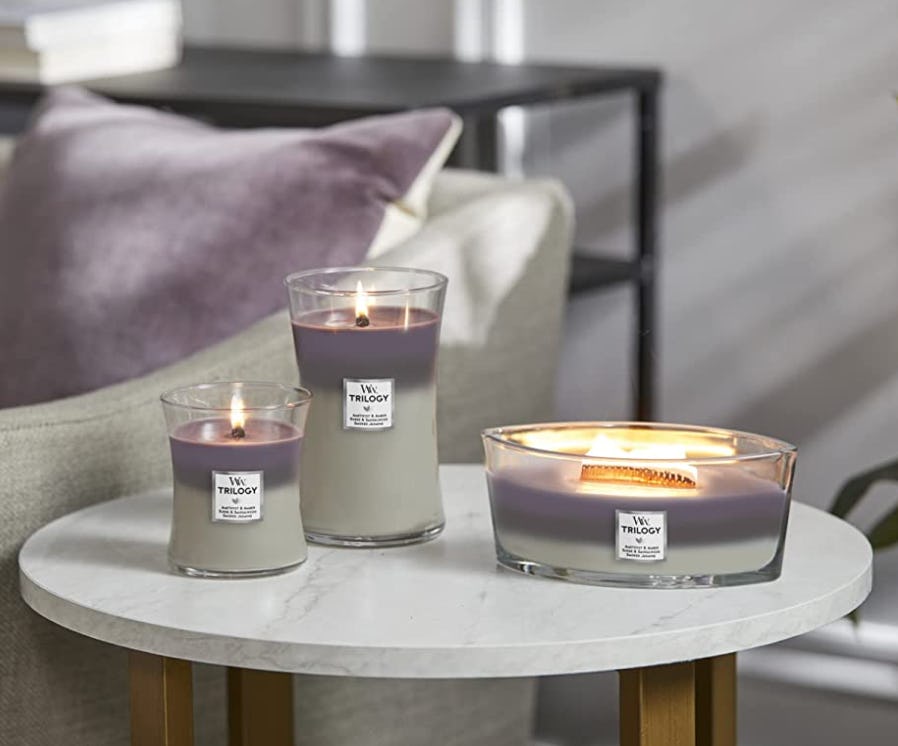 WoodWick Medium Hourglass Candle, Amethyst Sky Trilogy, 9.7 Oz.