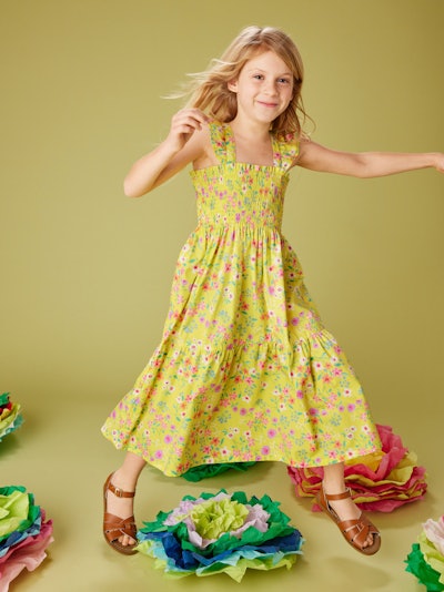 Yellow floral dress, a perfect outfit choice for your kids easter outfits 2023