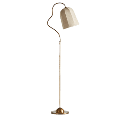 Allegra Rattan and Linen Task Floor Lamp