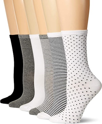Amazon Essentials Casual Crew Socks (6-Pairs)