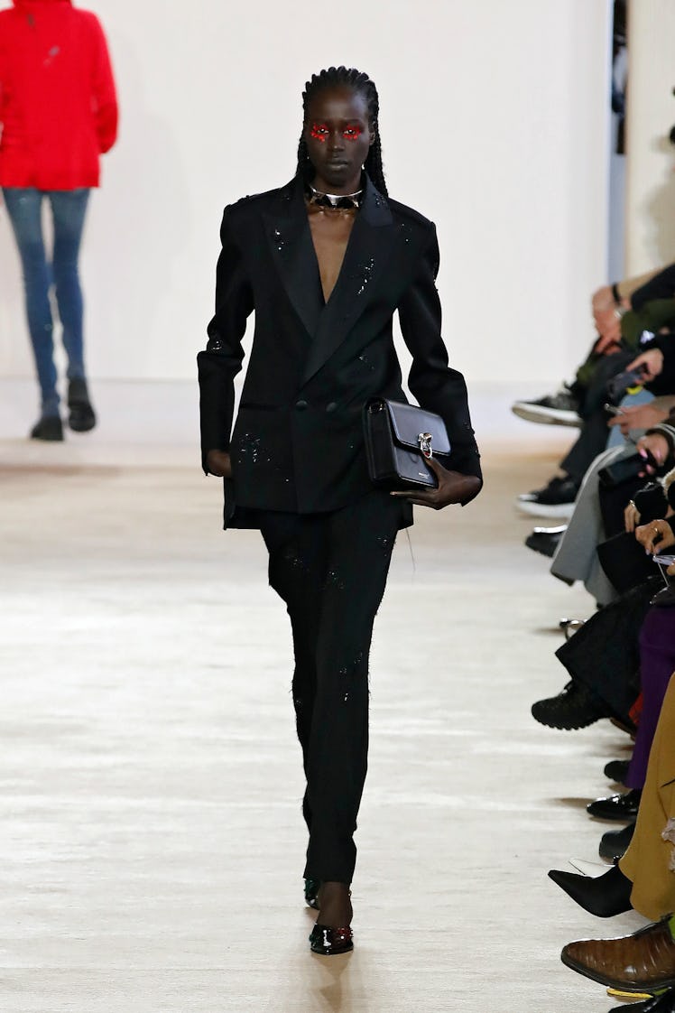 A model walks the runway during the Undercover Womenswear Fall Winter 2023-2024 show as part of Pari...