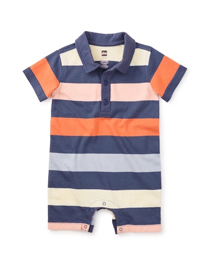 Striped polo onesie for babies, a cute option for your kids easter outfits 2023