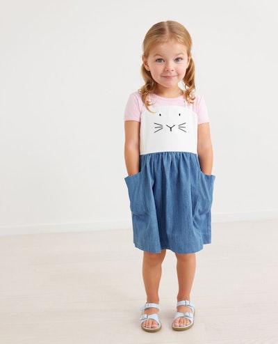 Bunny jumper dress, an adorable option for your kids easter outfits 2023