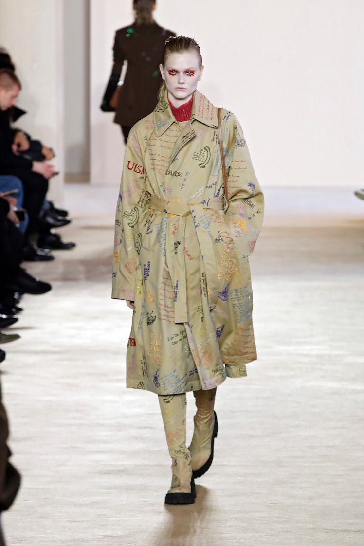 A model walks the runway during the Undercover Womenswear Fall Winter 2023-2024 show as part of Pari...