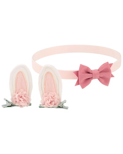Bunny hair clips and headband, cute accessories for kids easter outfits 2023