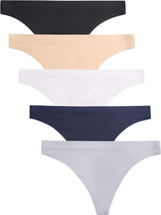 If you're looking for cheap but stylish underwear, consider a pack of these seamless no-show thongs ...