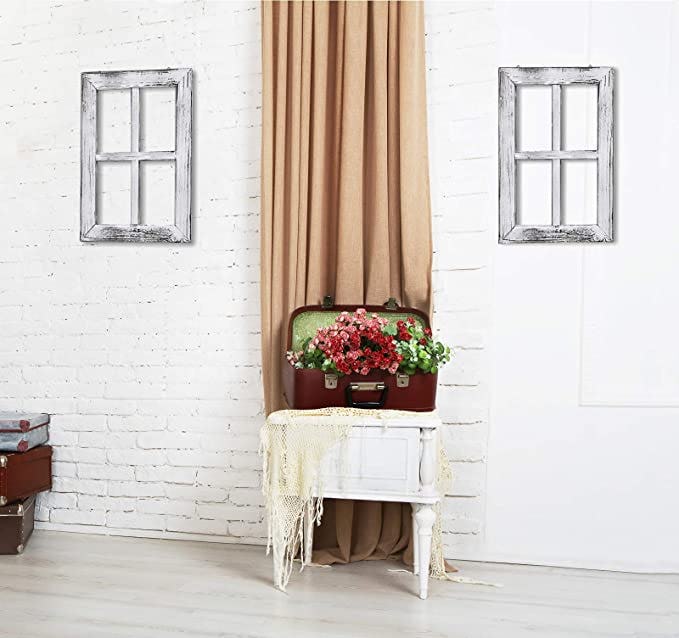 Greenco Wooden Rustic Window Frames (2-Pack)